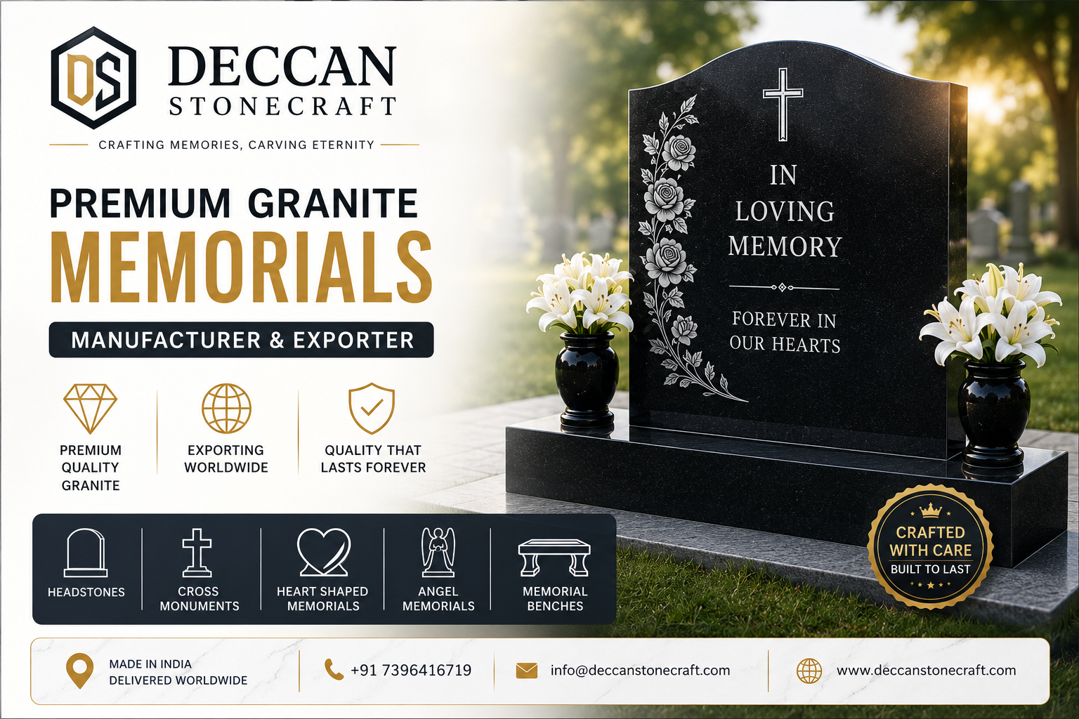 India’s Trusted Granite Headstone, Gravestone & Memorial Monument Manufacturer for Global Markets